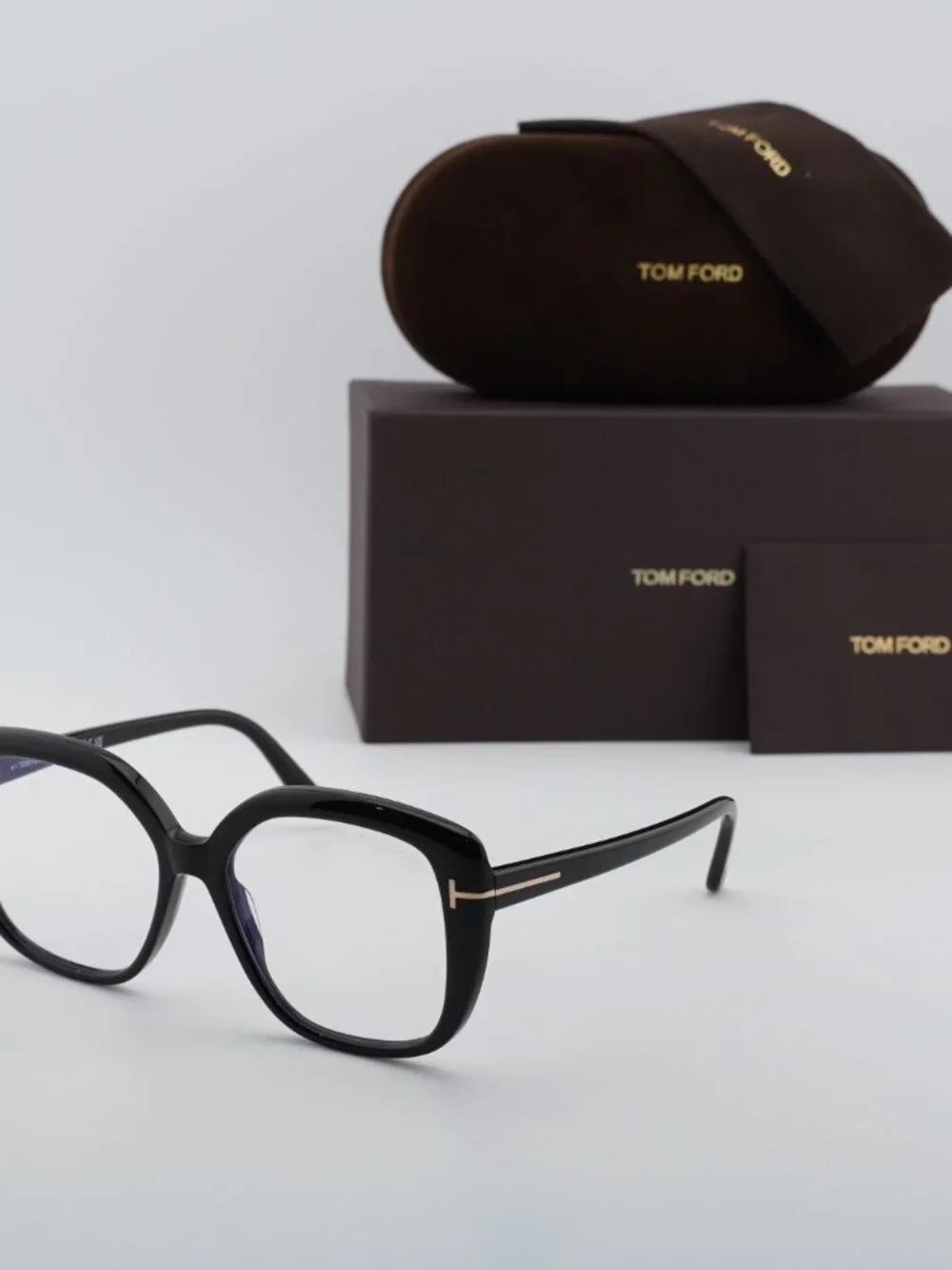 Tom Ford FT6043-B 001 Eyeglasses Black 53mm Square Frame, Blue Light Block